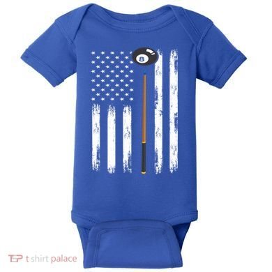 Patriotic Billiards American Flag Billiard Pool Player Gift Baby Bodysuit