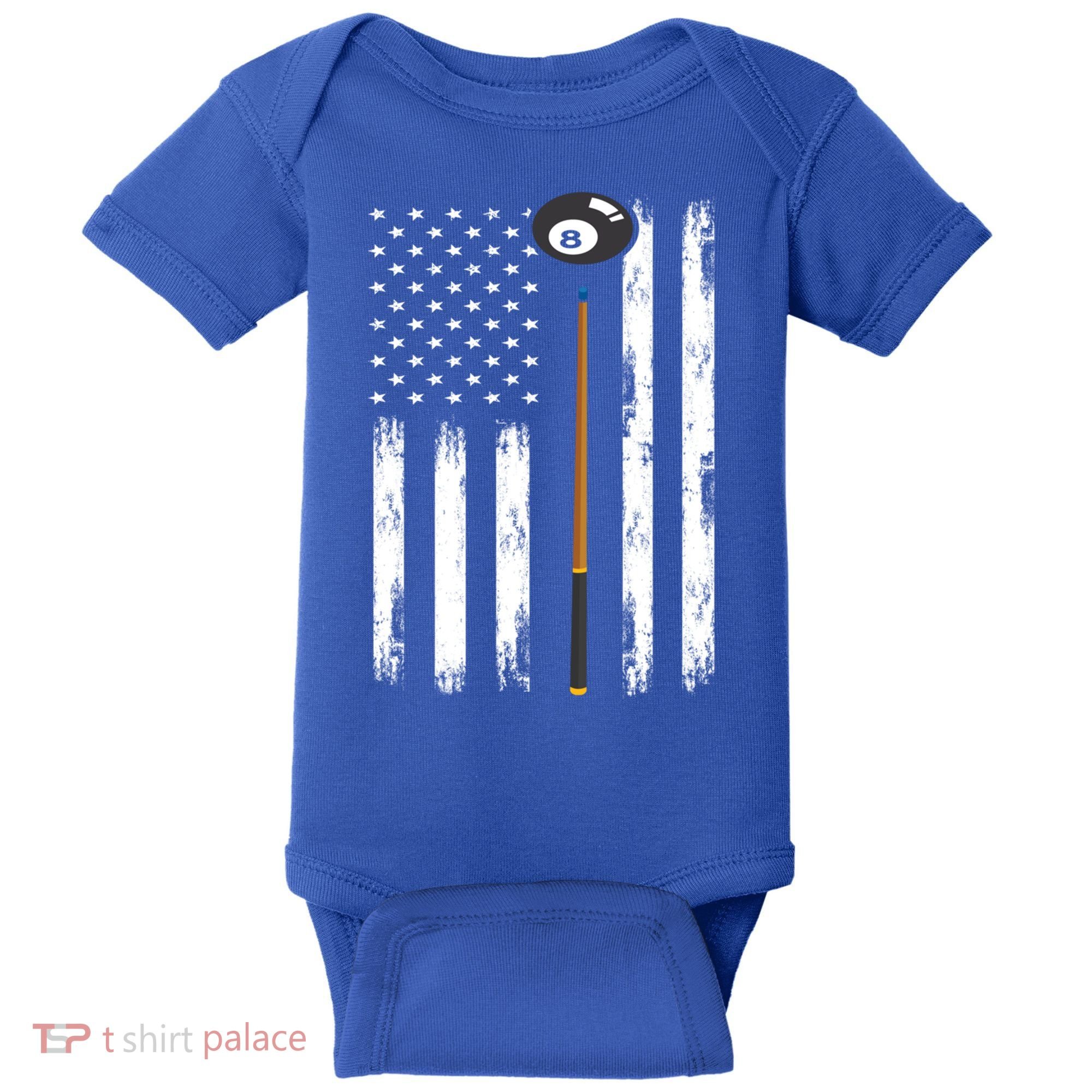 Patriotic Billiards American Flag Billiard Pool Player Gift Baby Bodysuit