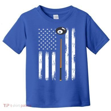 Patriotic Billiards American Flag Billiard Pool Player Gift Toddler T-Shirt