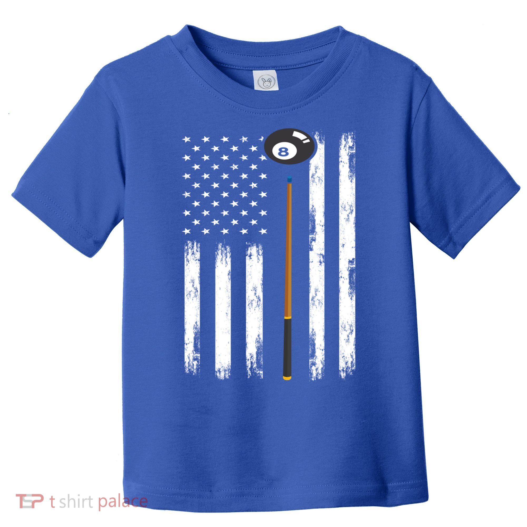 Patriotic Billiards American Flag Billiard Pool Player Gift Toddler T-Shirt
