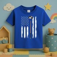 Patriotic Billiards American Flag Billiard Pool Player Gift Toddler T-Shirt thumb 3