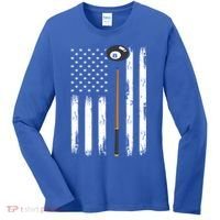 Patriotic Billiards American Flag Billiard Pool Player Gift Women's Long Sleeve Shirt thumb 0