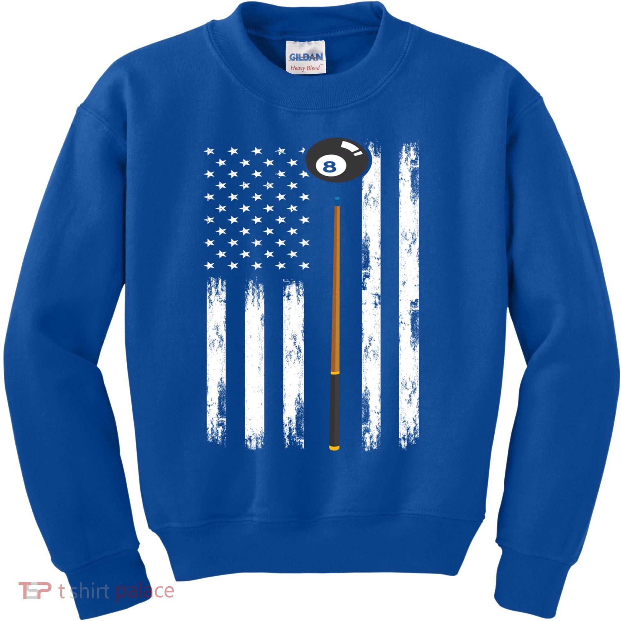 Patriotic Billiards American Flag Billiard Pool Player Gift Kids Sweatshirt