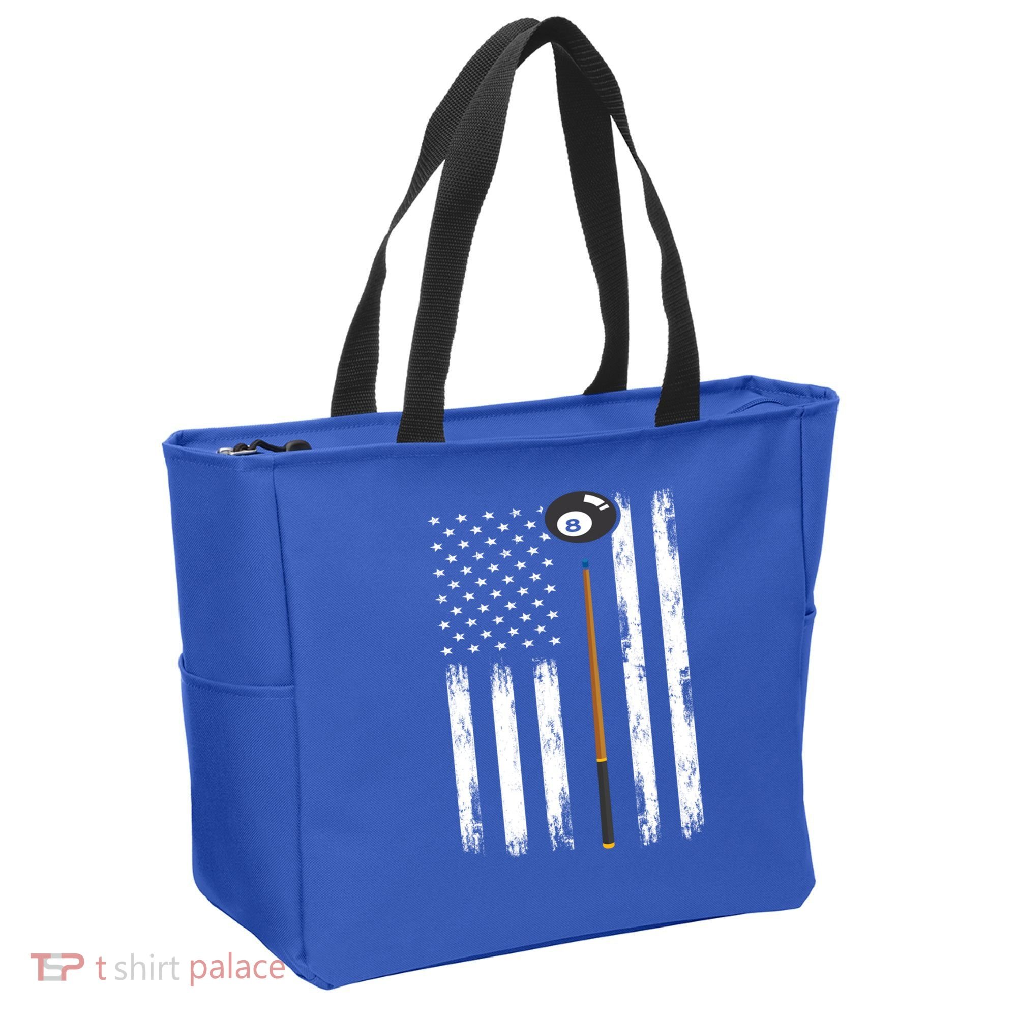 Patriotic Billiards American Flag Billiard Pool Player Gift Tote Bag