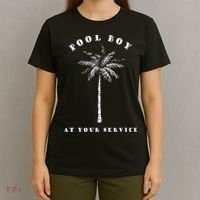 Pool Boy At Your Service Coconut Tree Funny Halloween Gift T-Shirt thumb 4