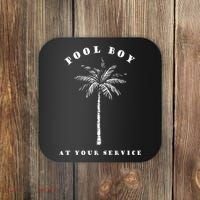 Pool Boy At Your Service Coconut Tree Funny Halloween Gift Coaster thumb 0