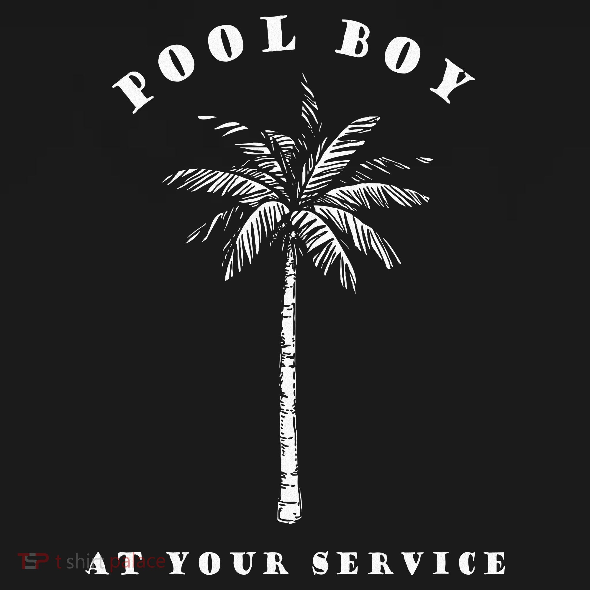 Pool Boy At Your Service Coconut Tree Funny Halloween Gift Coaster