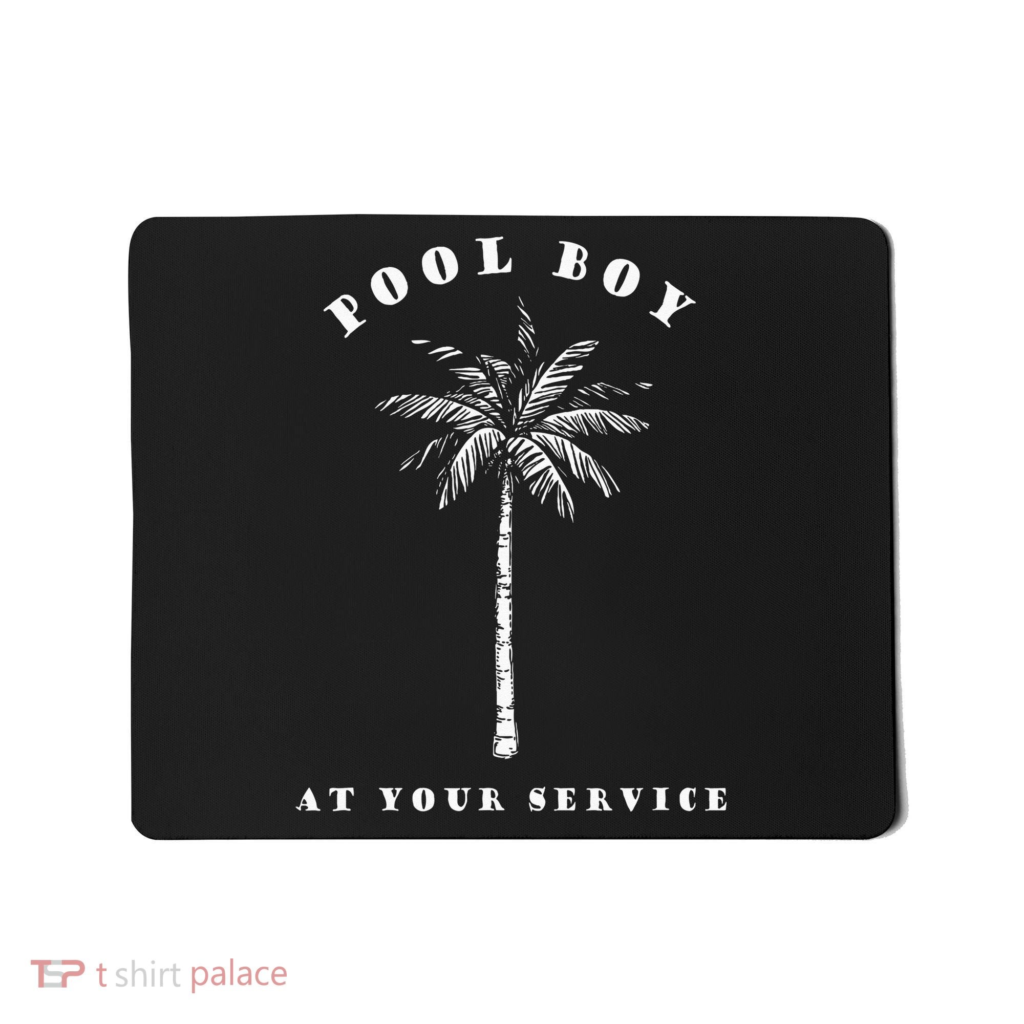 Pool Boy At Your Service Coconut Tree Funny Halloween Gift Mousepad
