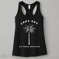 Pool Boy At Your Service Coconut Tree Funny Halloween Gift Women's Tank Top thumb 3