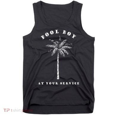 Pool Boy At Your Service Coconut Tree Funny Halloween Gift Tank Top
