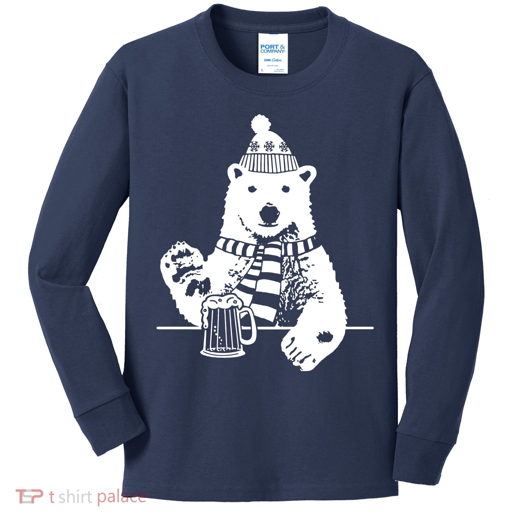 Polar Bear Beer Kids Long Sleeve Shirt