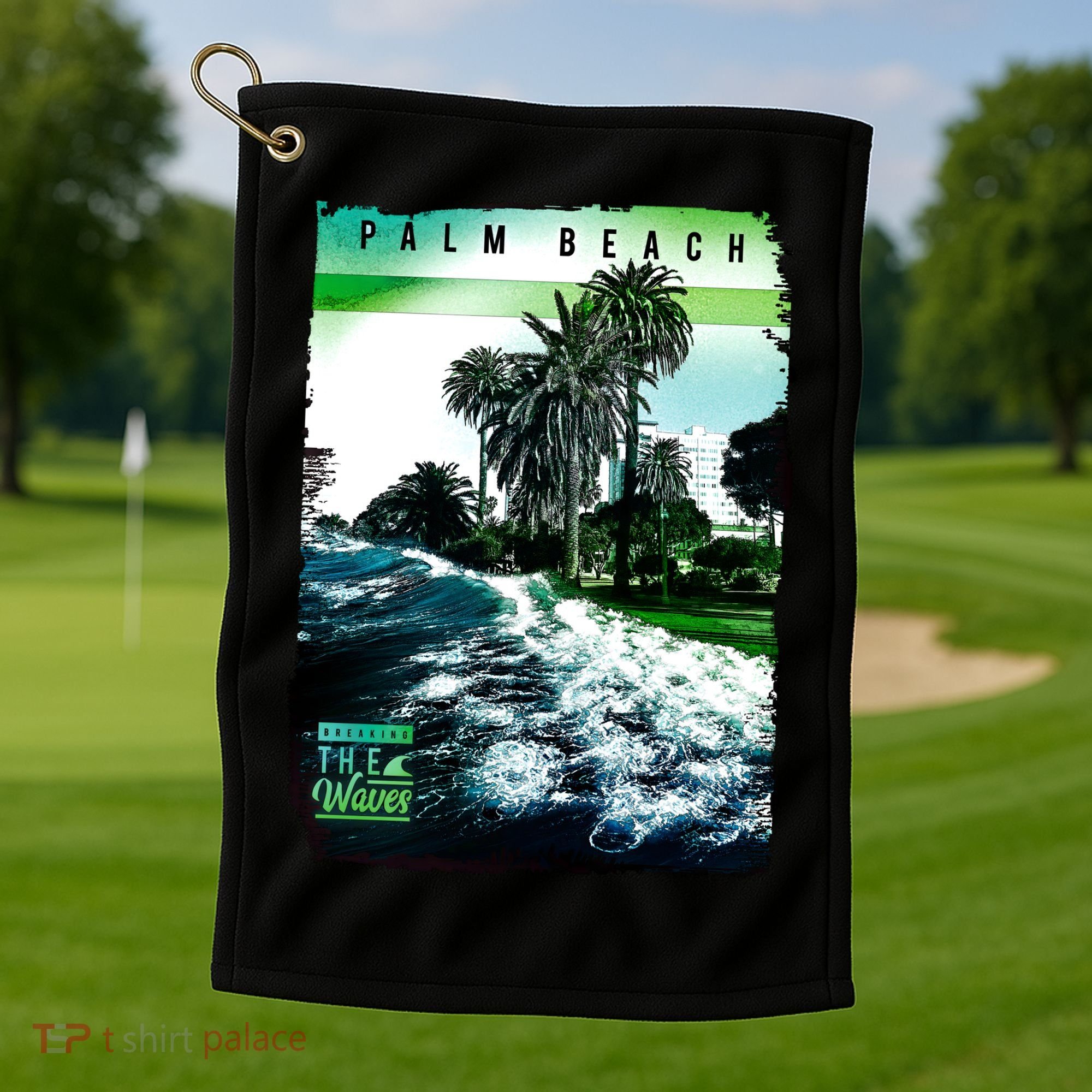 Palm Beach Break The Waves Golf Towel