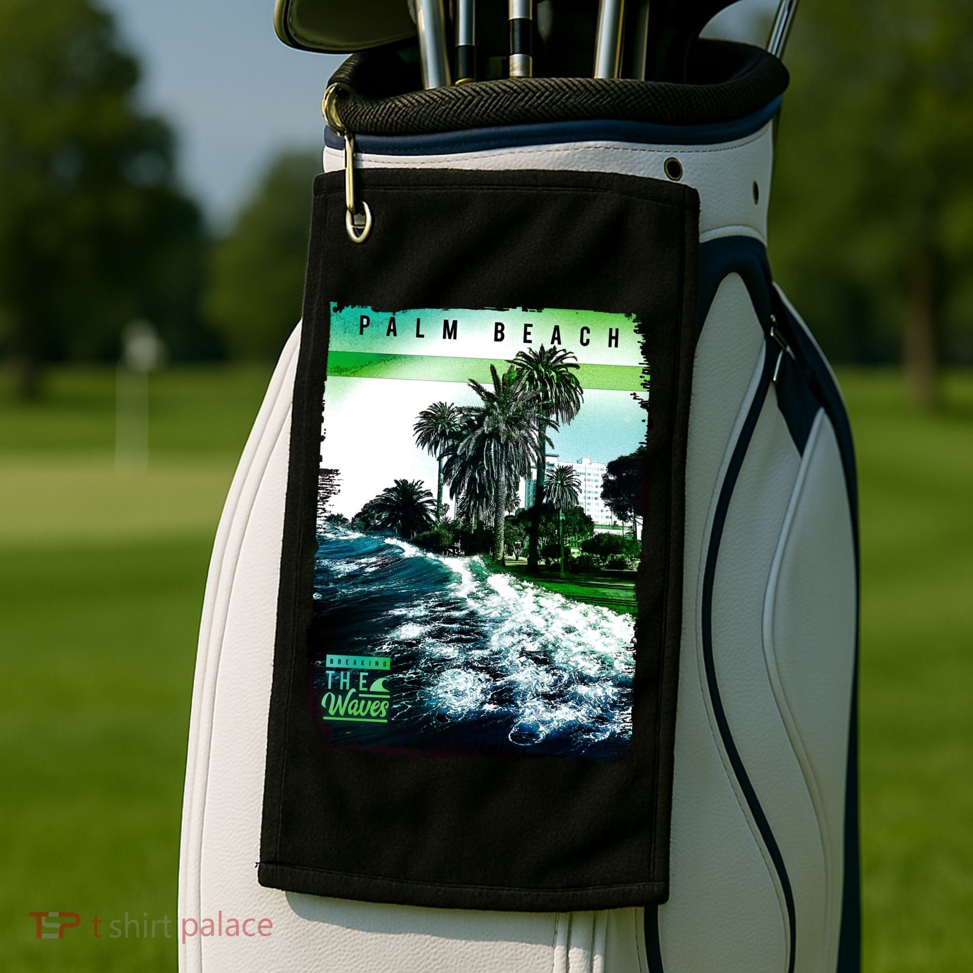 Palm Beach Break The Waves Golf Towel