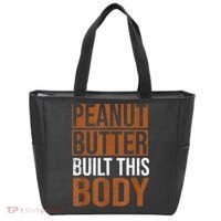 Peanut Butter Built This Body, Peanut Butter Lover Tote Bag thumb 0