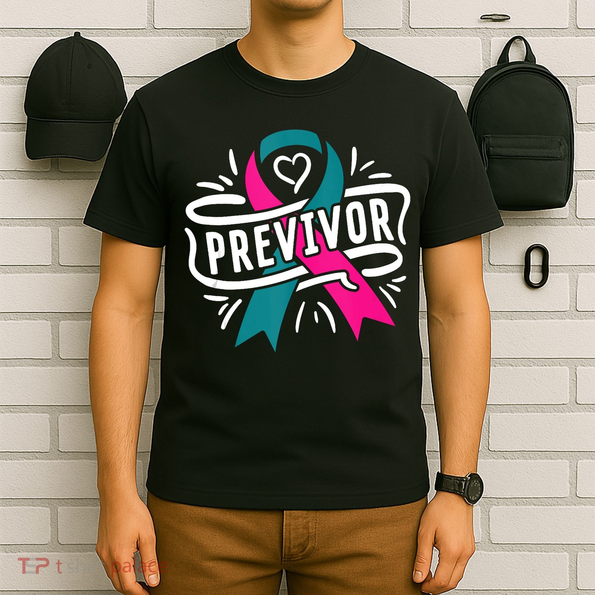 Previvor BRCA Breast Cancer Awareness Support T-Shirt