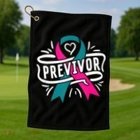 Previvor BRCA Breast Cancer Awareness Support Golf Towel thumb 1