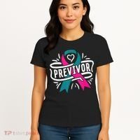 Previvor BRCA Breast Cancer Awareness Support Women's T-Shirt thumb 4