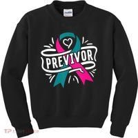 Previvor BRCA Breast Cancer Awareness Support Kids Sweatshirt thumb 0