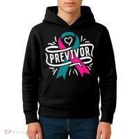 Previvor BRCA Breast Cancer Awareness Support Kids Hoodie thumb 4
