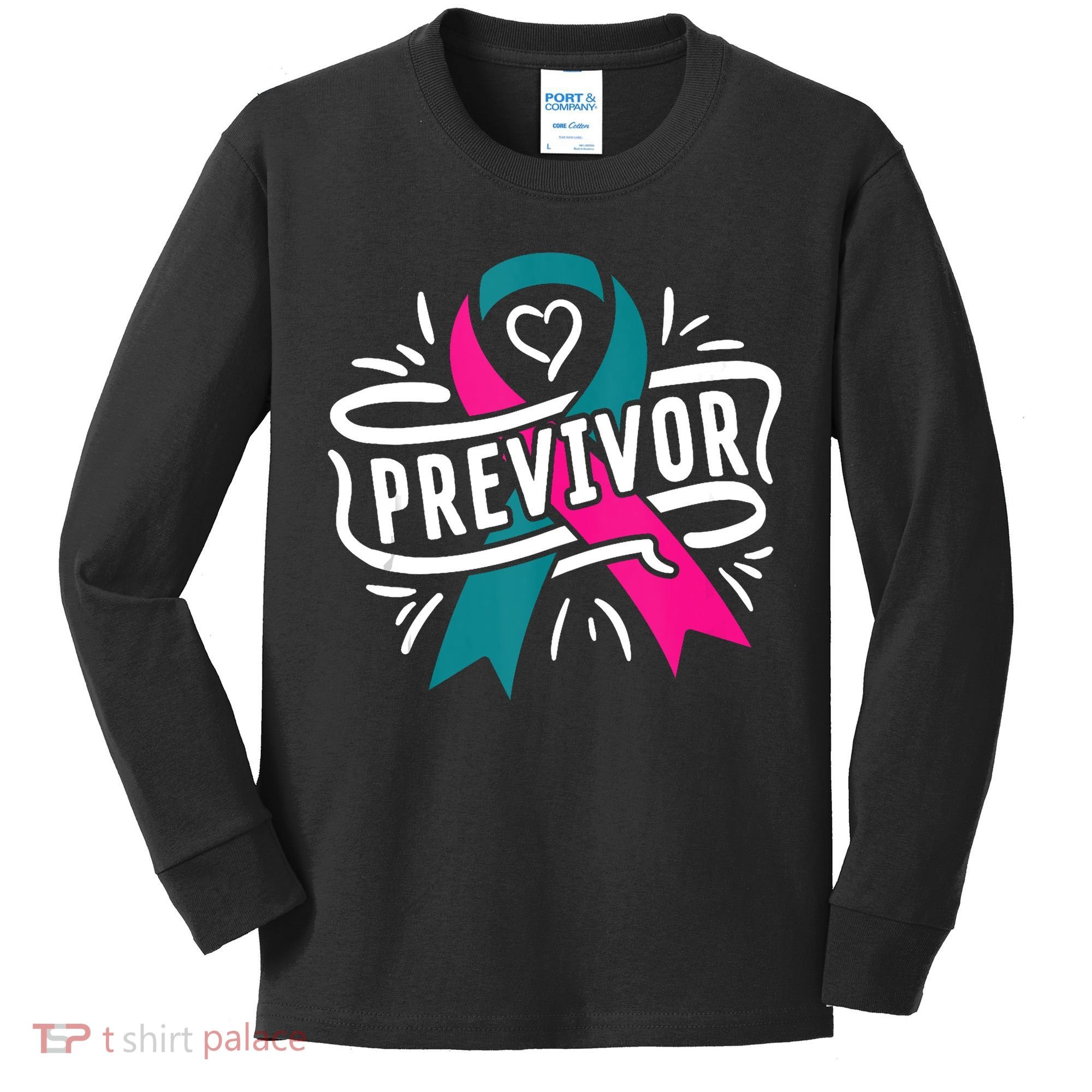 Previvor BRCA Breast Cancer Awareness Support Kids Long Sleeve Shirt