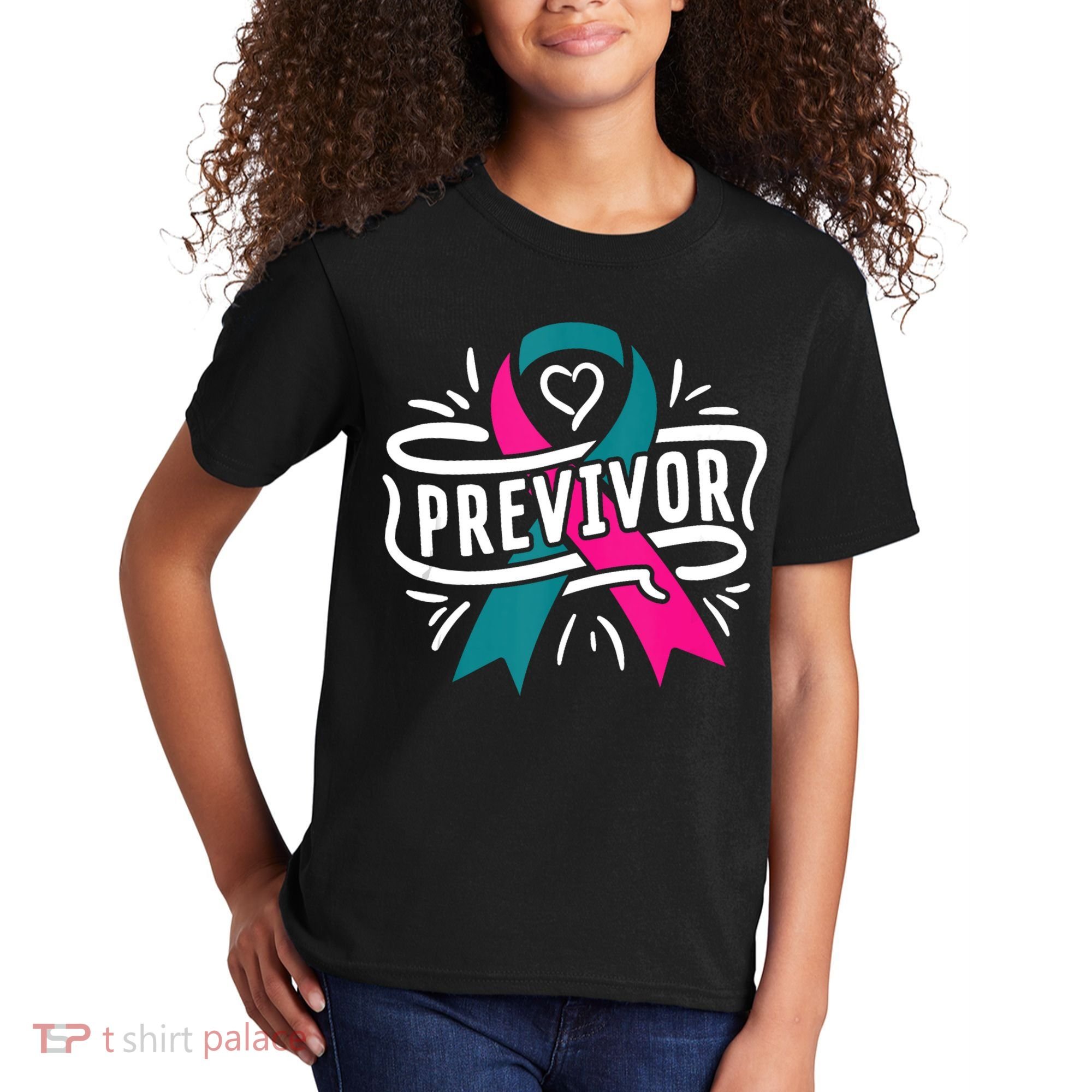 Previvor BRCA Breast Cancer Awareness Support Kids T-Shirt