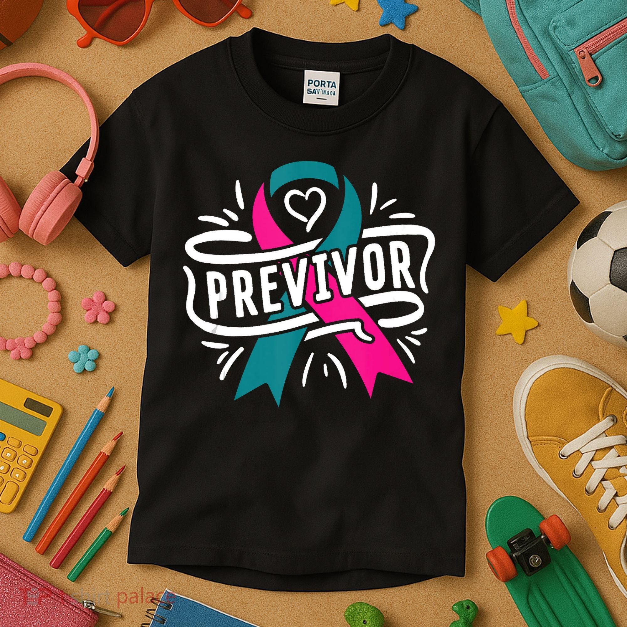 Previvor BRCA Breast Cancer Awareness Support Kids T-Shirt