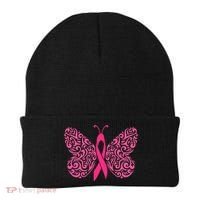 Pink Butterfly Breast Cancer Ribbon Beanie thumb 0