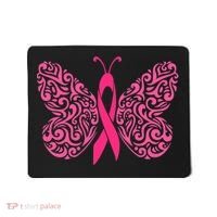 Pink Butterfly Breast Cancer Ribbon Mousepad thumb 0
