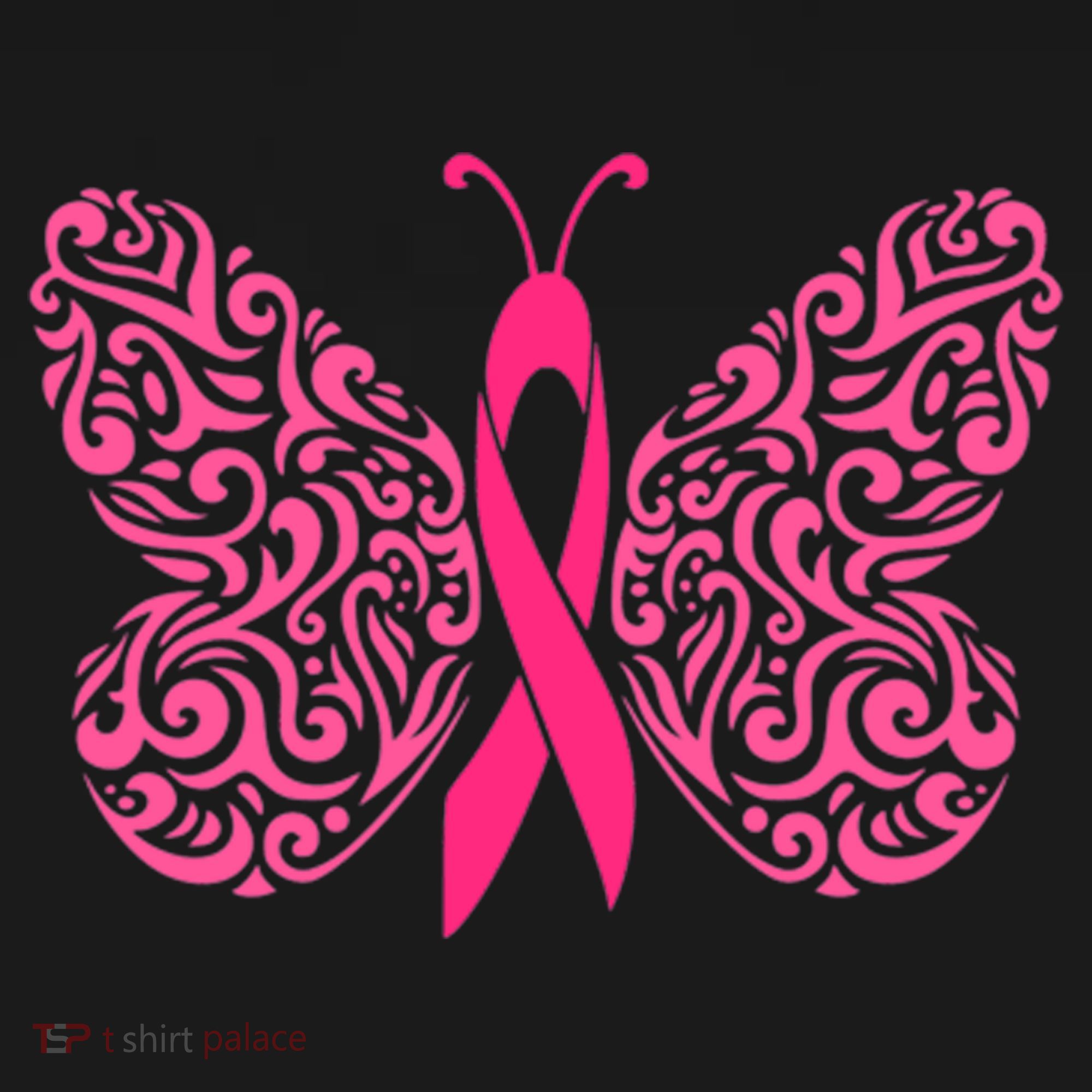 Pink Butterfly Breast Cancer Ribbon Women's Tank Top