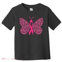 Pink Butterfly Breast Cancer Ribbon Toddler T-Shirt thumb 0