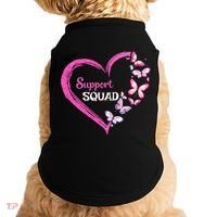 Pink Butterfly Breast Cancer Support Squad Pink Ribbon Funny Gift Doggie Tank thumb 0