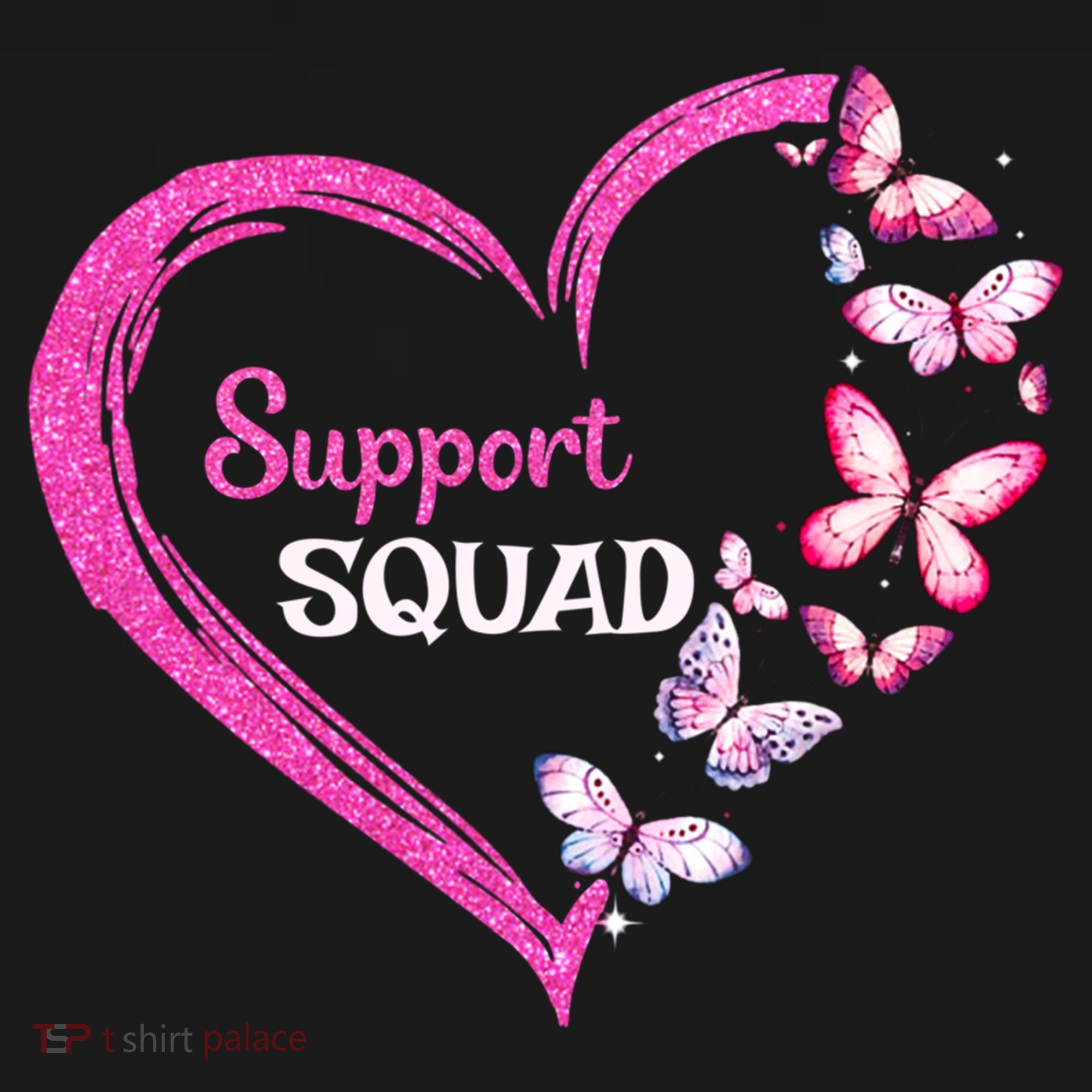 Pink Butterfly Breast Cancer Support Squad Pink Ribbon Funny Gift Doggie Tank
