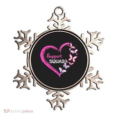 Pink Butterfly Breast Cancer Support Squad Pink Ribbon Funny Gift Ornament