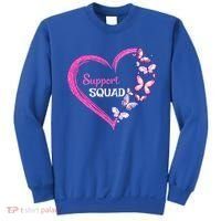 Pink Butterfly Breast Cancer Support Squad Pink Ribbon Funny Gift Sweatshirt thumb 0