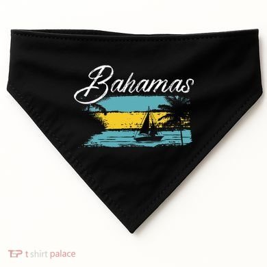 Proud Bahamas Bahamians Flag USA-Made Doggie Bandana