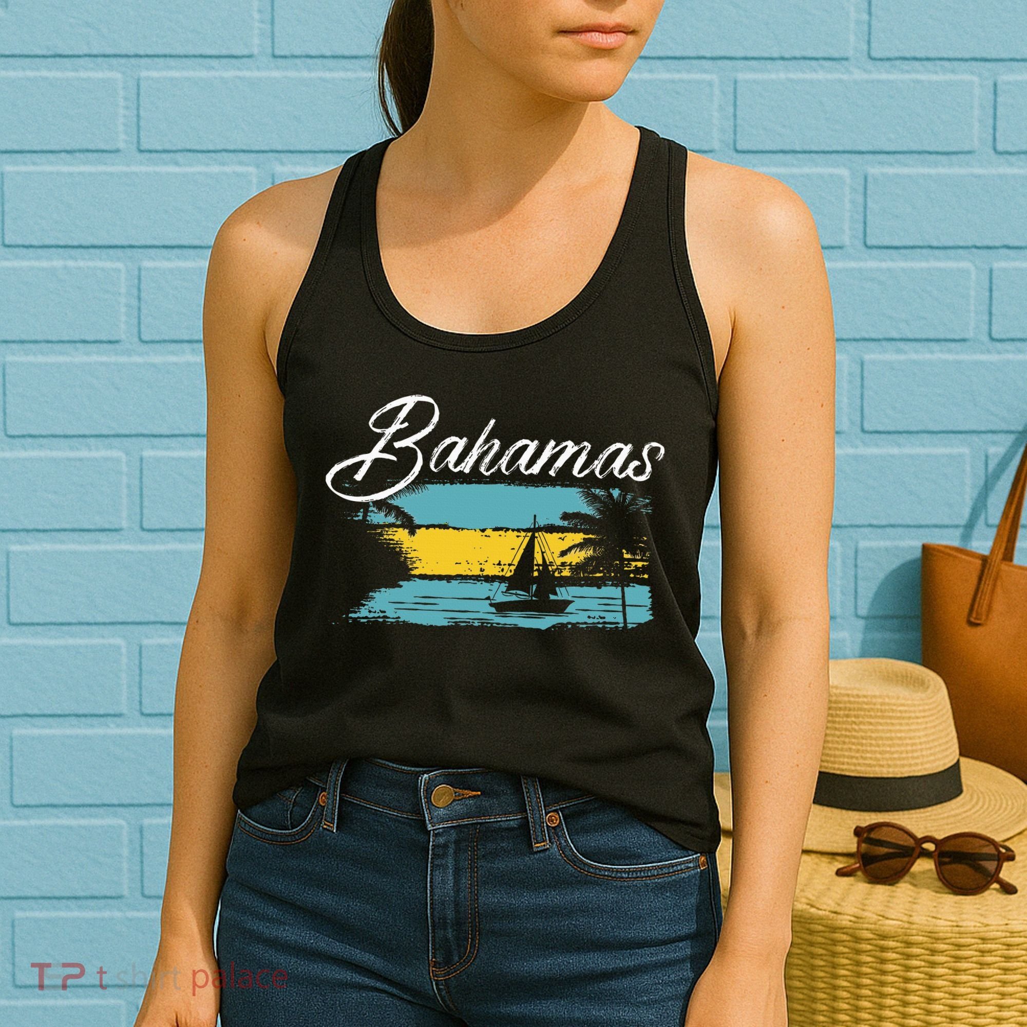 Proud Bahamas Bahamians Flag Women's Tank Top