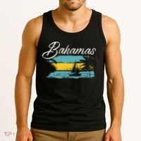 Proud Bahamas Bahamians Flag Tank Top thumb 3