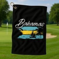 Proud Bahamas Bahamians Flag Golf Towel thumb 1