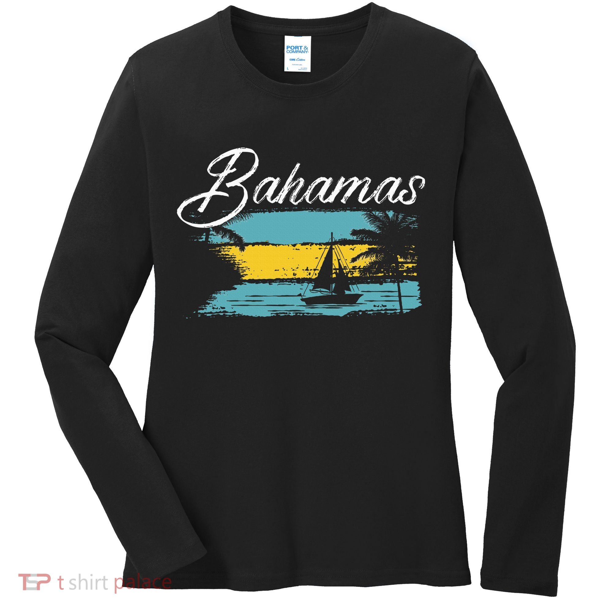 Proud Bahamas Bahamians Flag Women's Long Sleeve Shirt