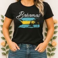 Proud Bahamas Bahamians Flag Women's T-Shirt thumb 2
