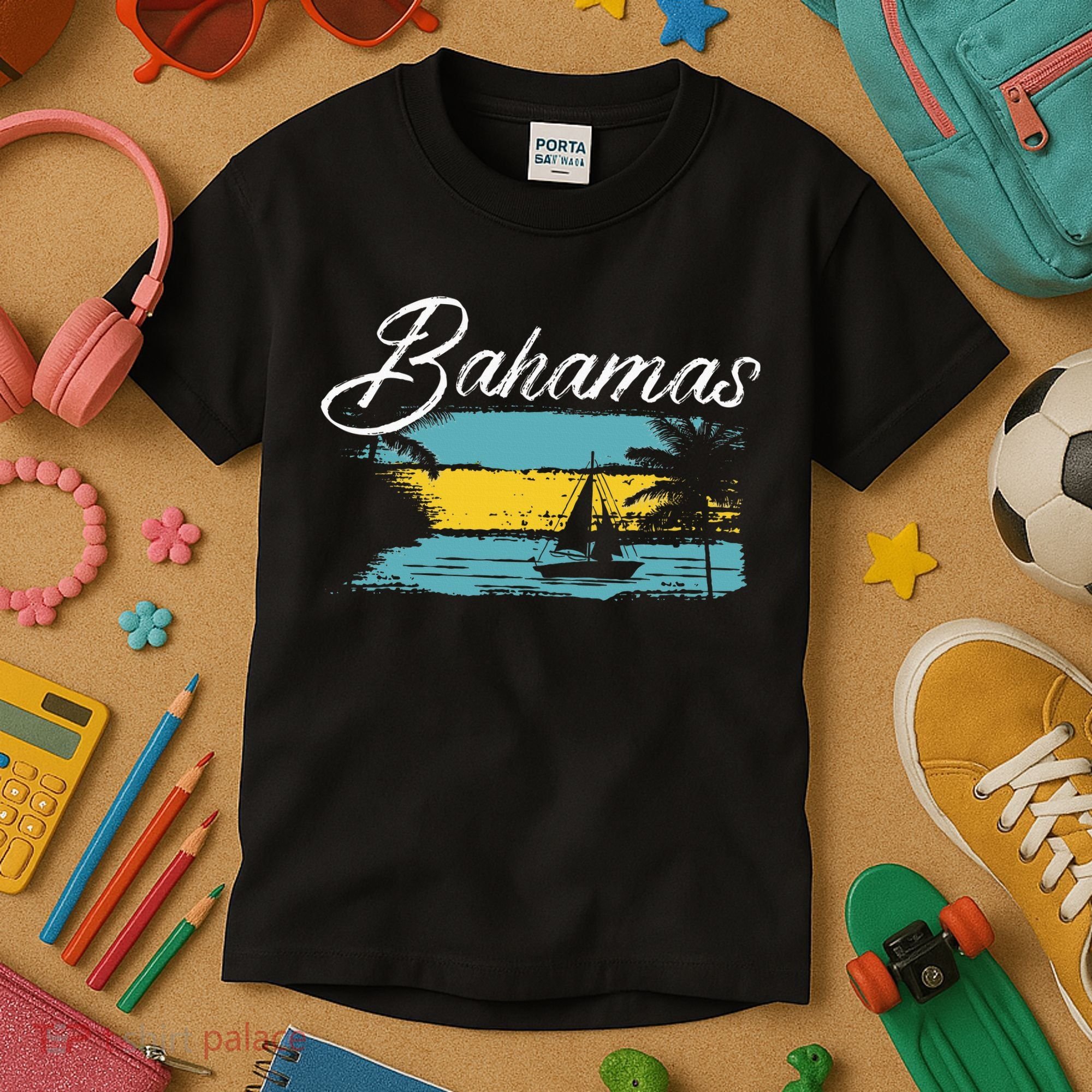 Proud Bahamas Bahamians Flag Kids T-Shirt