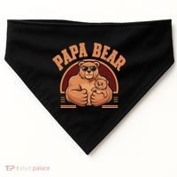 Papa Bear Bear Family Love Dad Father Daddy Cool Gift USA-Made Doggie Bandana thumb 0