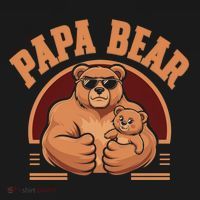 Papa Bear Bear Family Love Dad Father Daddy Cool Gift USA-Made Doggie Bandana thumb 2