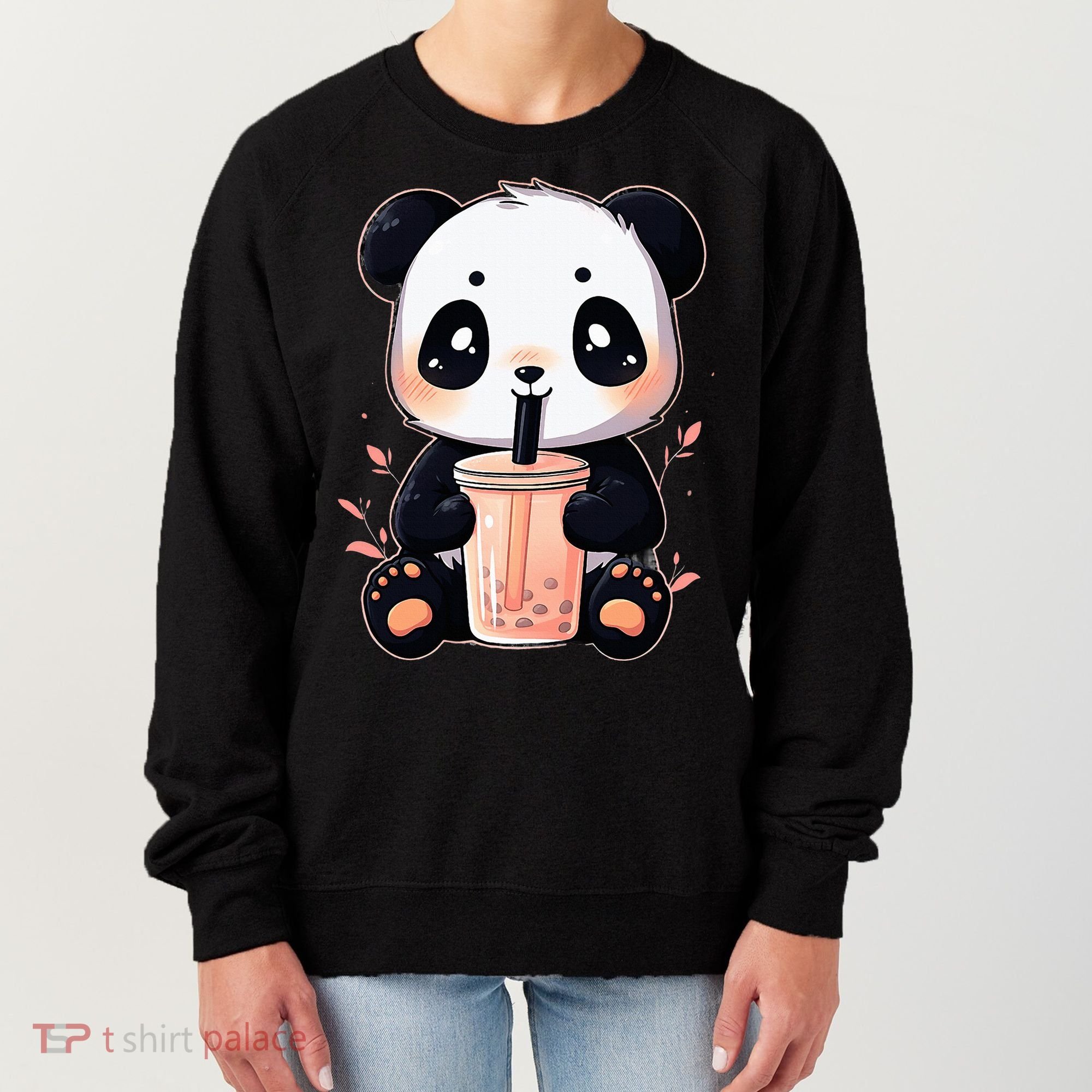 Panda Bear Boba Tea Bubble Tea Anime Kawaii  Women's Sweatshirt