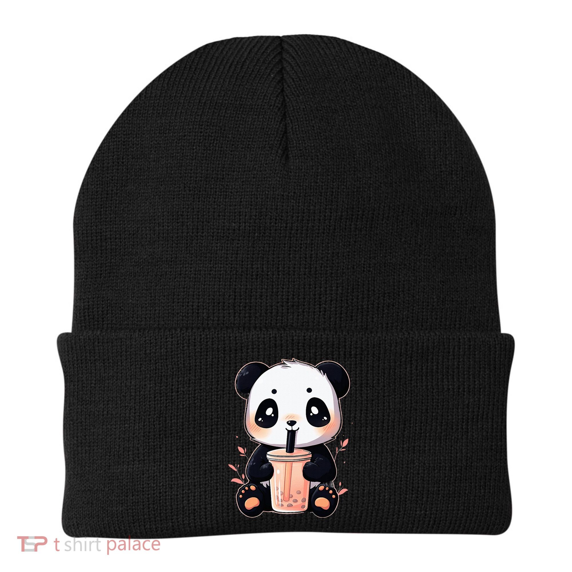 Panda Bear Boba Tea Bubble Tea Anime Kawaii  Beanie