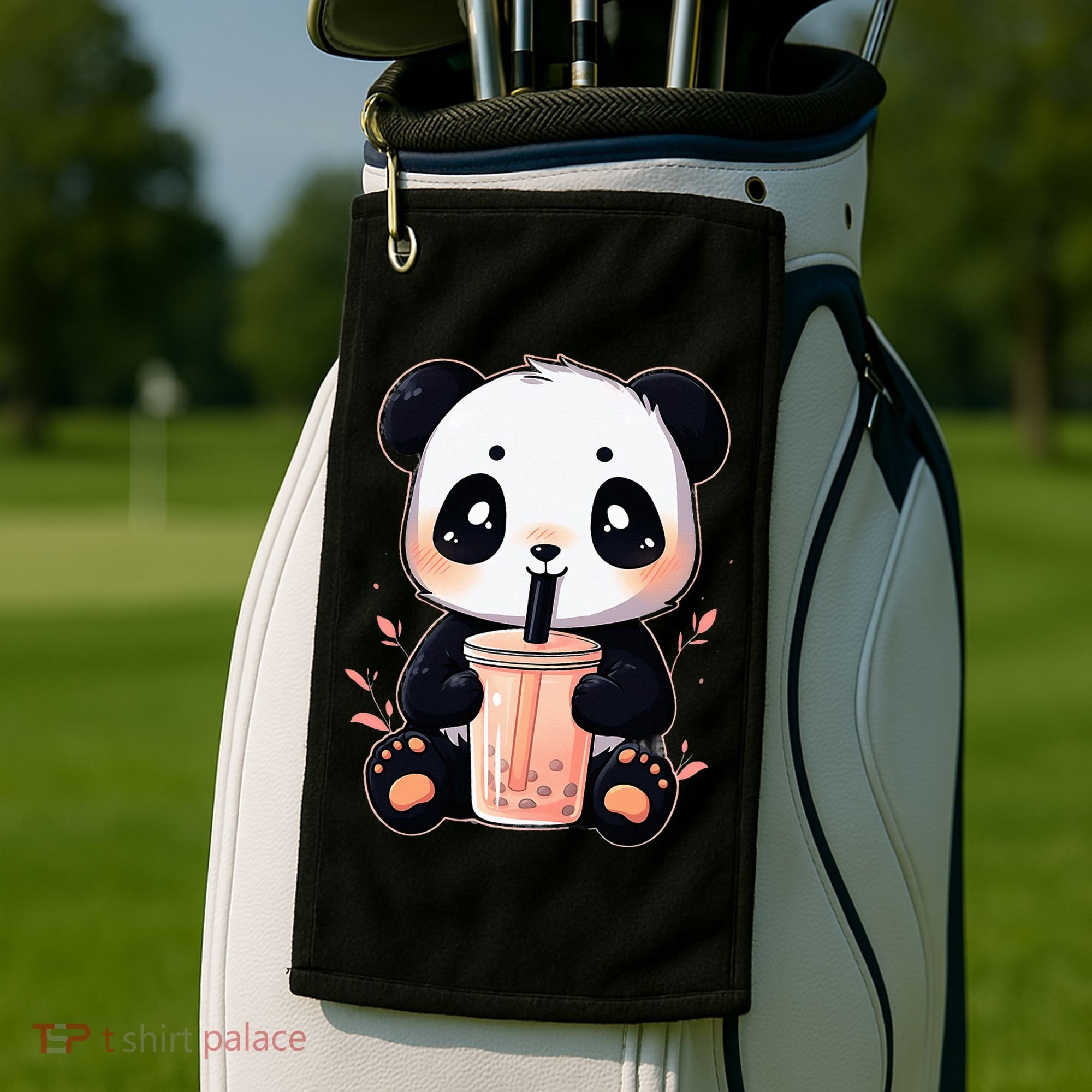 Panda Bear Boba Tea Bubble Tea Anime Kawaii  Golf Towel