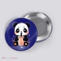 Panda Bear Boba Tea Bubble Tea Anime Kawaii  Button thumb 0