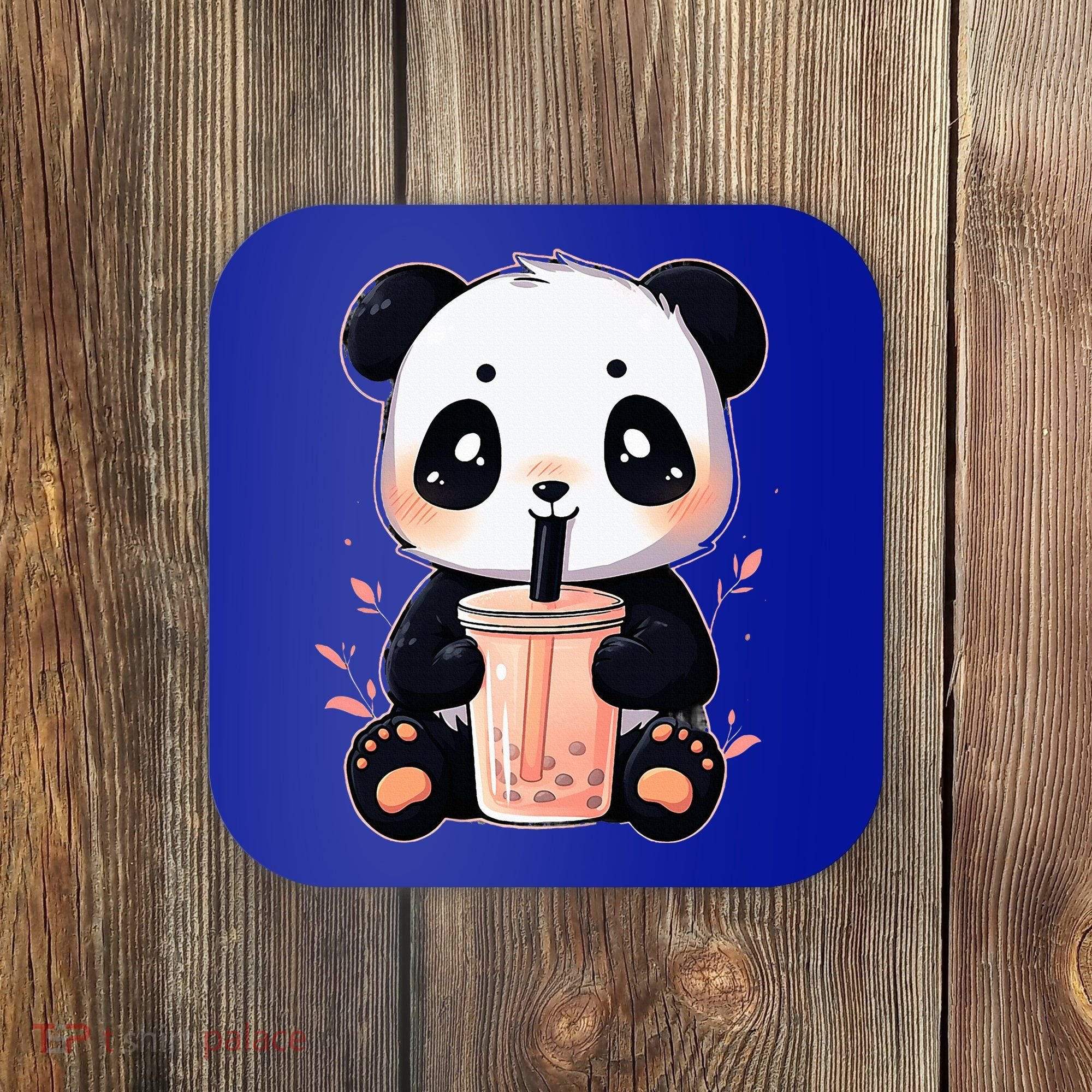 Panda Bear Boba Tea Bubble Tea Anime Kawaii  Coaster