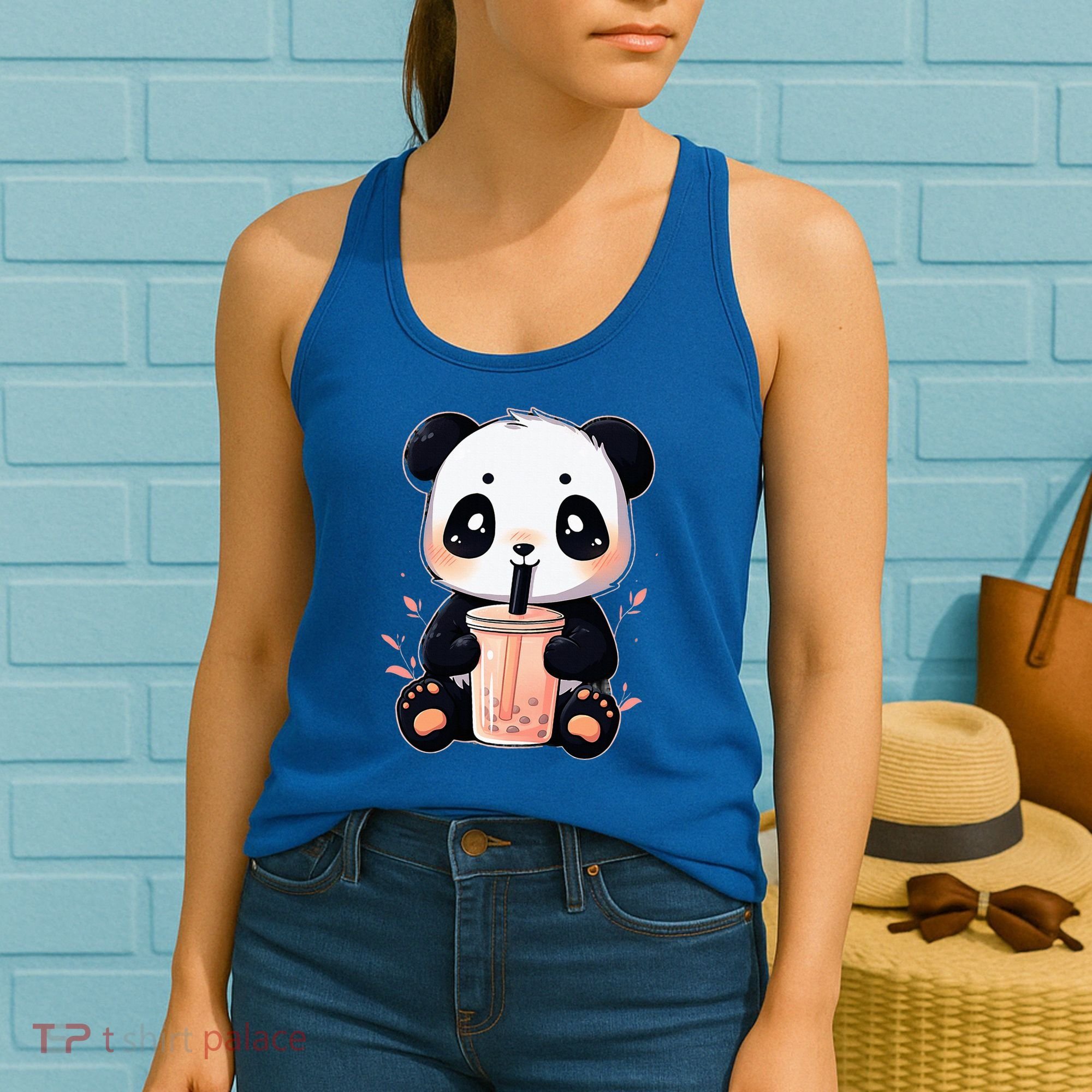 Panda Bear Boba Tea Bubble Tea Anime Kawaii  Women's Tank Top