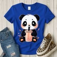 Panda Bear Boba Tea Bubble Tea Anime Kawaii  Women's T-Shirt thumb 3